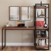 Mesa Escrivaninha Estilo Industrial Aço 4 Prateleiras Nogal/Preto - Panorama Móveis