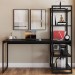 Mesa Escrivaninha Estilo Industrial Aço 4 Prateleiras ônix/Preto - Panorama Móveis