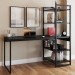 Mesa Escrivaninha Estilo Industrial Aço 4 Prateleiras ônix/Preto - Panorama Móveis