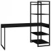 Mesa Escrivaninha Estilo Industrial Aço 4 Prateleiras ônix/Preto - Panorama Móveis