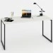 Mesa Escrivaninha Estilo Industrial Aço 150 Snow/Preto - Panorama Móveis