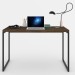 Mesa Escrivaninha Estilo Industrial Aço 120 Carvalho Dark/Preto - Panorama Móveis