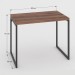 Mesa Escrivaninha Estilo Industrial Aço 90 Nogal/Preto - Panorama Móveis