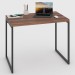 Mesa Escrivaninha Estilo Industrial Aço 90 Nogal/Preto - Panorama Móveis