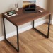 Mesa Escrivaninha Estilo Industrial Aço 90 Nogal/Preto - Panorama Móveis