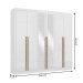 Guarda-Roupa Casal Cannes 6 Portas 6 Gavetas com Espelho Branco - Maxel