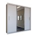 Guarda-Roupa de Casal Carol 3 Portas 4 Gavetas com Cama Branco - Panorama Móveis