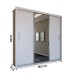 Guarda-Roupa de Casal Carol 3 Portas 4 Gavetas com Cama Branco - Panorama Móveis