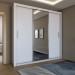Guarda-Roupa de Casal Carol 3 Portas 4 Gavetas com Cama Branco - Panorama Móveis