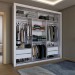 Guarda-Roupa de Casal Carol 3 Portas 4 Gavetas com Cama Branco - Panorama Móveis