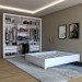 Guarda-Roupa de Casal Carol 3 Portas 4 Gavetas com Cama Branco - Panorama Móveis
