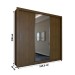 Guarda-Roupa de Casal Carol 3 Portas 4 Gavetas com Cama Freijó - Panorama Móveis