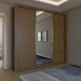 Guarda-Roupa de Casal Carol 3 Portas 4 Gavetas com Cama Freijó - Panorama Móveis