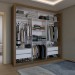 Guarda-Roupa de Casal Carol 3 Portas 4 Gavetas com Cama Freijó - Panorama Móveis