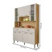 Armário de Cozinha Golden 8 Portas 2 Gavetas com Vidro Freijó/Soft - Kits Paraná
