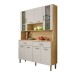 Armário de Cozinha Golden 8 Portas 2 Gavetas com Vidro Freijó/Soft - Kits Paraná