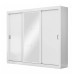 Guarda Roupa Casal City 3 Portas 4 Gavetas com Espelho Branco - Maxel