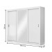 Guarda Roupa Casal City 3 Portas 4 Gavetas com Espelho Branco - Maxel