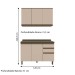 Cozinha Compacta Connect 6 Portas 2 Gavetas 100% Mdf Duna/Cristai - Henn