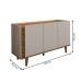 Balcão Buffet Elegance Ripado 3 Portas Cinamomo/Off White - Panorama Móveis