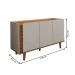 Balcão Buffet Elegance Ripado 3 Portas Cinamomo/Off White - Panorama Móveis
