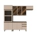 Cozinha Completa 10 Portas 2 Gavetas com Vidro 100% Mdf Duna/Cristal - Henn