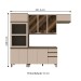Cozinha Completa 10 Portas 2 Gavetas com Vidro 100% Mdf Duna/Cristal - Henn