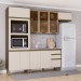 Cozinha Completa 10 Portas 2 Gavetas com Vidro 100% Mdf Duna/Cristal - Henn