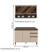Cozinha Compacta Connect 4 Portas 2 Gavetas com Vidro 100% Mdf Ce800 Duna/Cristal - Henn