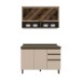 Cozinha Compacta Connect 4 Portas 2 Gavetas com Vidro 100% Mdf Ce800 Duna/Cristal - Henn
