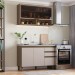 Cozinha Compacta Connect 4 Portas 2 Gavetas com Vidro 100% Mdf Duna/Cristal - Henn