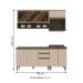 Cozinha Compacta Connect 7 Portas 2 Gavetas 100% Mdf Ce804 Duna/Cristal - Henn