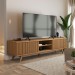 Rack para TV Até 75 Polegadas Silver 4 Portas 1 Prateleira Ripado Cinamomo - Panorama Móveis
