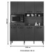 Armário de Cozinha Compacta Pratic 8 Portas 1 Gaveta Cinamomo/Off White  - Pnr Móveis
