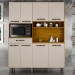 Armário de Cozinha Compacta Pratic 8 Portas 1 Gaveta Cinamomo/Off White  - Pnr Móveis