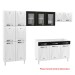 Armário de Cozinha Compacta de Aço Completa Star New 14 Portas 2 Gavetas Branco/Preto - Pnr Móveis