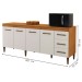 Armário de Cozinha Compacta Atenas 4 Portas 3 Gavetas Nature/Off White - Pnr Móveis