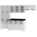 Armário de Cozinha Compacta de Aço Completa Mirage New 14 Portas 3 Gavetas Branco - Pnr Móveis