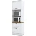 Armário de Cozinha Compacta Americana 2 Portas 2 Gavetas 100% Mdf C351 Branco/Nature - Pnr Móveis