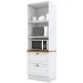 Armário de Cozinha Compacta Americana 2 Portas 2 Gavetas 100% Mdf C351 Branco/Nature - Pnr Móveis