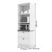 Armário de Cozinha Compacta Americana 2 Portas 2 Gavetas 100% Mdf C351 Branco/Nature - Pnr Móveis