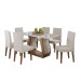 Mesa de Jantar 6 Lugares Americana Imbuia/Off White/Veludo Pastel