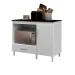 Balcão de Cozinha Classic 1 Porta 1 Gaveta Branco/Preto - J&a Móveis