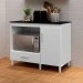 Balcão de Cozinha Classic 1 Porta 1 Gaveta Branco/Preto - J&a Móveis