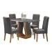 Mesa de Jantar 4 Lugares Capitani com Vidro Mel/Grafite/Veludo Grafite - Viero Móveis