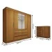 Quarto Completo Casal Honey 5 Portas 10 Gavetas com Espelho Freijó - Panorama Móveis