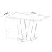 Mesa de Jantar 6 Lugares Constantine com Vidro Mel/Off White/Veludo Pastel - Viero Móveis