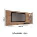 Painel para TV Até 60 Polegadas Rio de Janeiro New 3 Prateleiras Canelato Rustico/Natura/Off White - Atualle Móveis