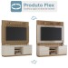 Estante para TV Até 70 Polegadas Torino 2 Portas Ripado Flex Natura Off White/Canelato - Atualle Móveis