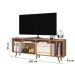 Rack para TV Até 75 Polegadas Roma 1 Porta 1 Prateleira Canelato Rust Natura Off White - Atualle Móveis